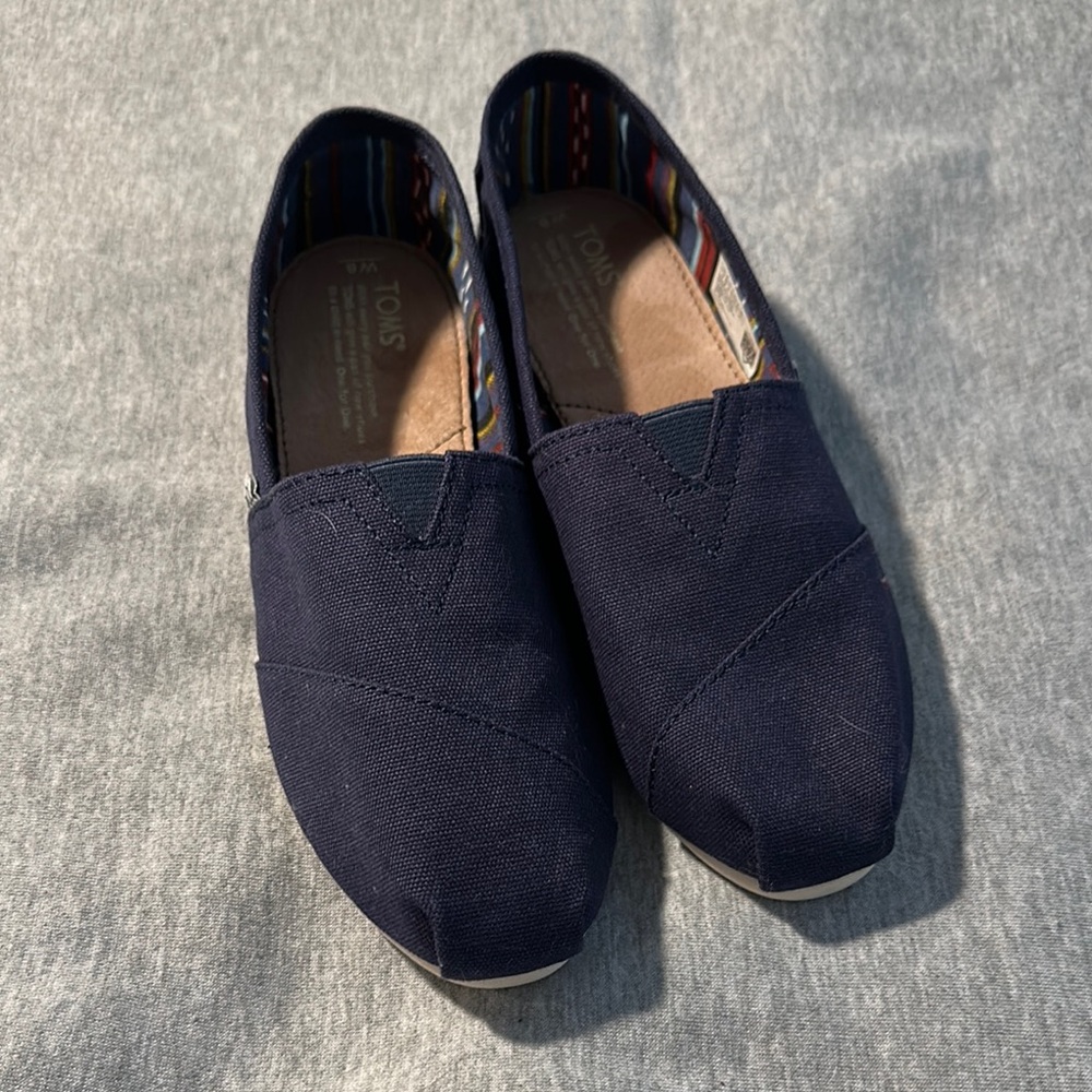 Toms Blue Canvas Loafers Slip-Ons